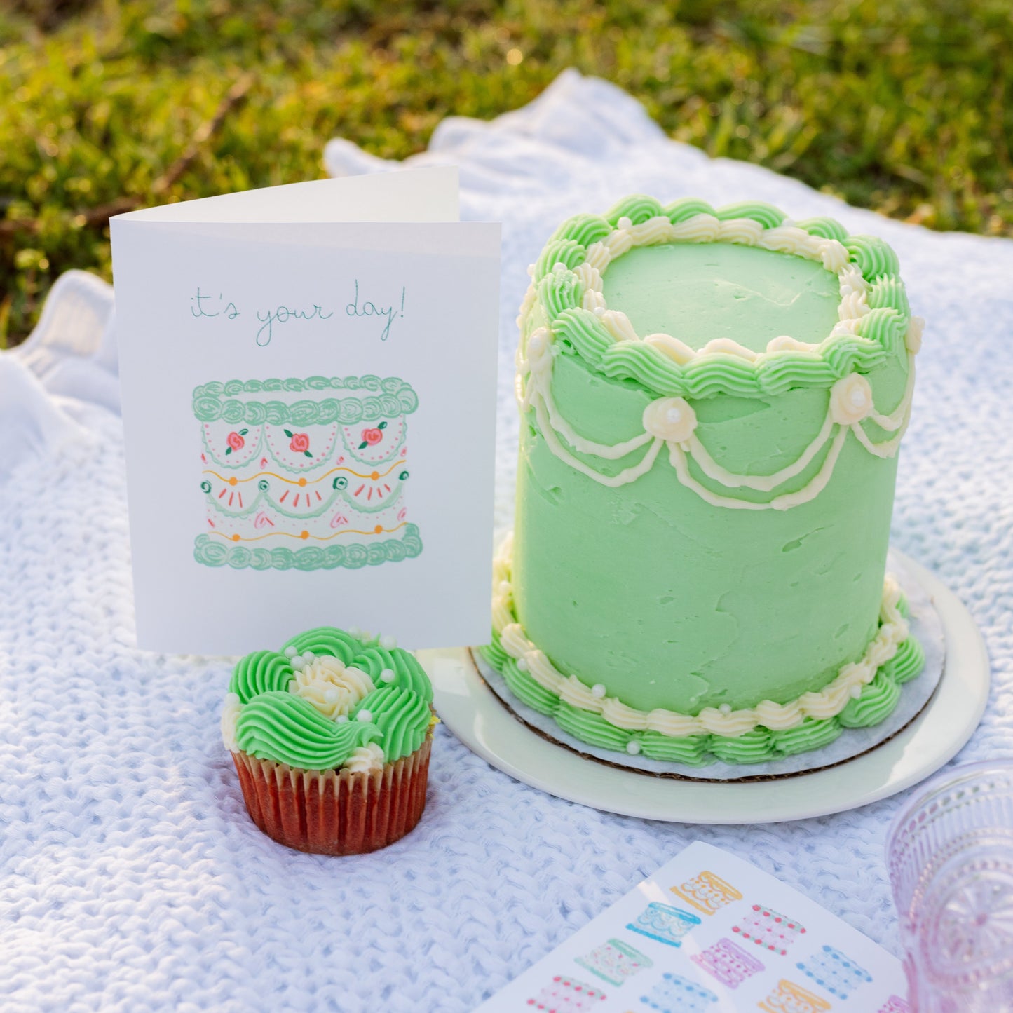vintage cakes! greeting card