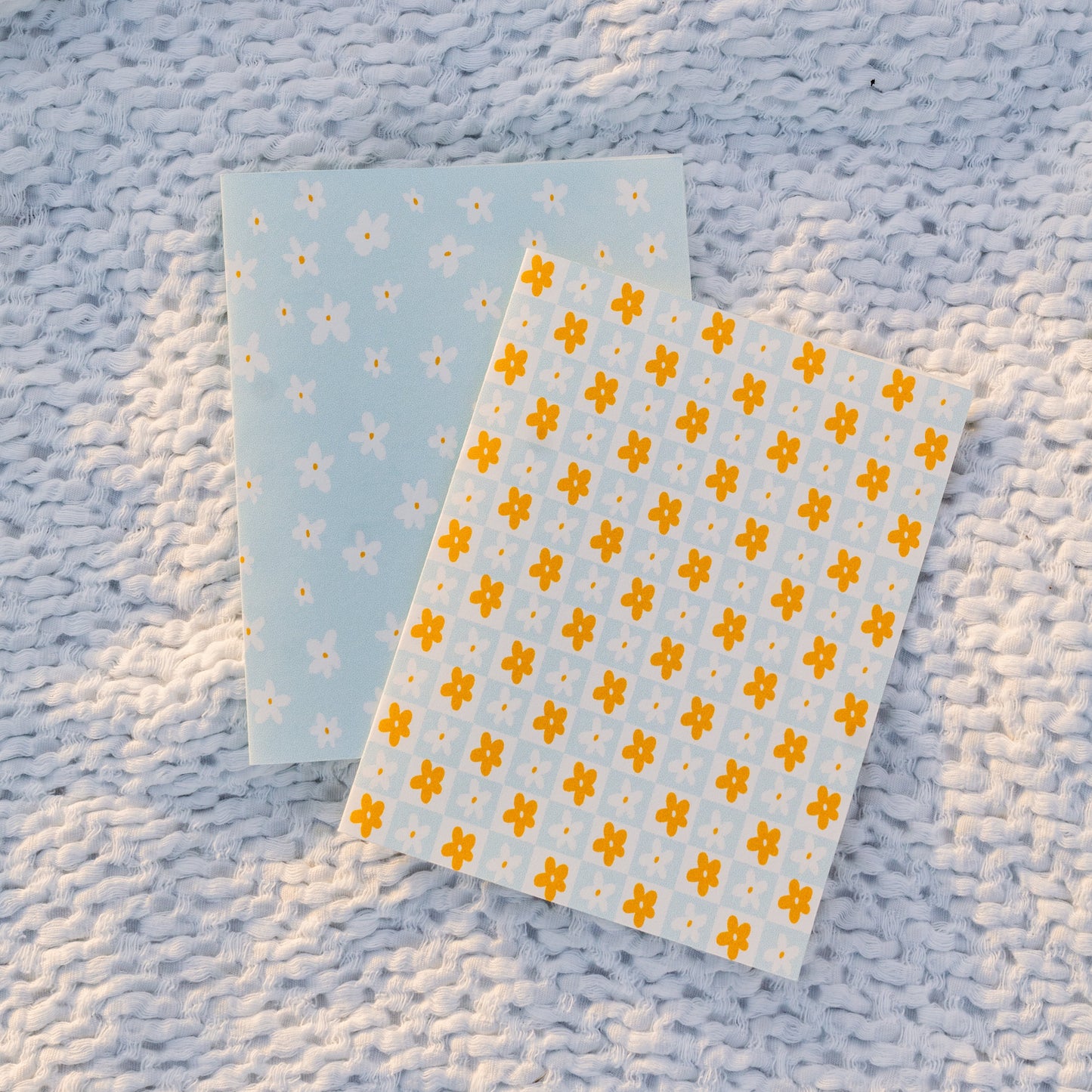 daisies in bloom! checkered greeting card