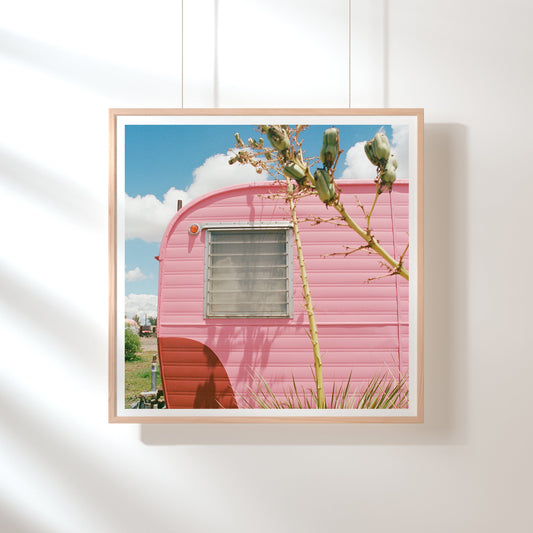 pink airstream in marfa